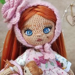 Handmade stuffed doll with clothes set