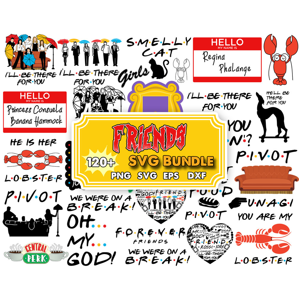 Friends Svg Bundle, Friends Cut File, Pivot Friends Svg,bundle layered files,svg,png,mug,t-shirt print,instant download, cricut.jpg