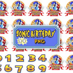 sonic the hedgehog birthday png, sonic birthday party png, birthday family png digital