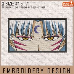 sesshomaru embroidery files, inuyasha, anime inspired embroidery design, machine embroidery design