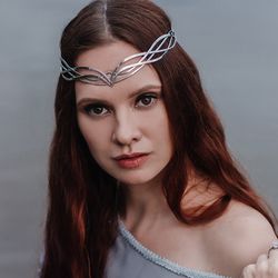 Sorceress diadem fantasy legends Tiara Elven Crown boho romantic Wedding Headpiece Celtic medieval elven Queen  Niniane