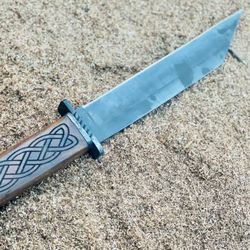 beautiful seax knife, medieval viking knife, hunting knife, engaraving knife with sheath