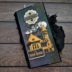 halloween junk journal handmade haunted house junk book spooky halloween party journal grimoire gothic dark junk book