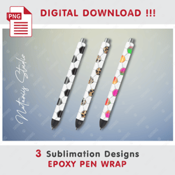 3 Soccer Designs - Seamless  Patterns - EPOXY PEN WRAP - Full Pen Wrap