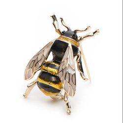 Bee brooch, Insect unisex statement jewelry