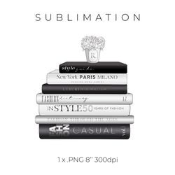 coffee table stack of books sublimation - fashion illustration sublimation