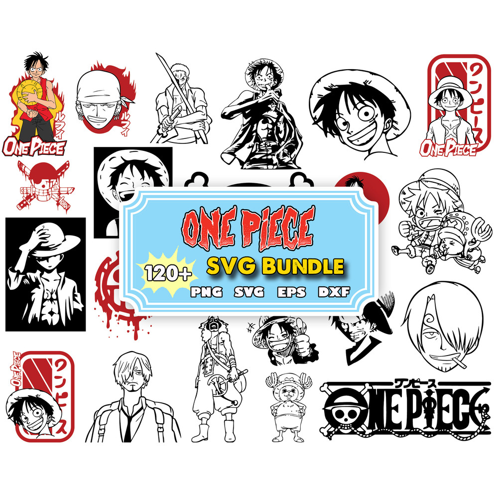 Onepiece Svg, manga svg,anime birthday,anime silhouette,anime bundle png digital files,cutfile.jpg
