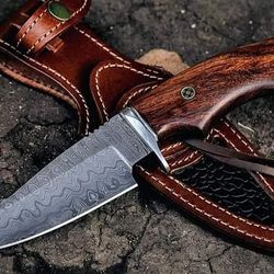 Hand Forged Damascus knife, Damascus Fixed Blade Knife, Hunting Knife, Damascus Skinner Knife, Camping Knife, Gifts For