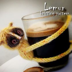 Lemur knitting pattern, knitted lemur, exotic animal, knitting tutorial, knitting lemur, toy knitting pattern, knit diy