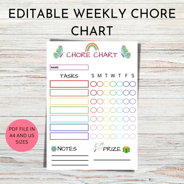 Downloadable Chore Chart Template Downloadable chore chart template