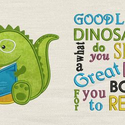 dinosaur read with good little dinosaur 2 designs reading pillow-instant d0wnl0ad