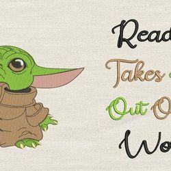 Reading takes you with baby yoda 2 designs reading pillow-INSTANT D0WNL0AD
