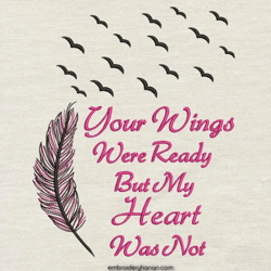 your wings embroidery design 3 sizes reading pillow-instant d0wnl0ad