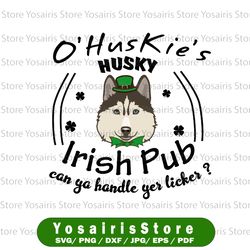 funny st patricks husky huskie dog irish pub svg, png dxf,eps