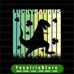 Luckysaurus svg, St Patrick day svg, lucky dinosaur svg, png, eps, dxf instant download