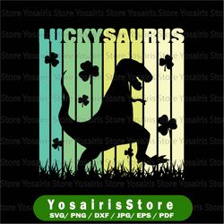 luckysaurus svg, st patrick day svg, lucky dinosaur svg, png, eps, dxf instant download