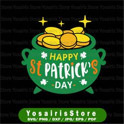 happy st. patrick's day cuttable design png dxf svg & eps file for silhouette cameo and cricut