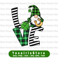 love gnomies patrick's day png, gnome png, happy st patrick's day st patricks leopard, buffalo plaid