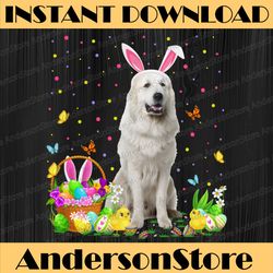 funny easter egg hunting great pyrenees dog easter sunday easter day png, happy easter day sublimation design