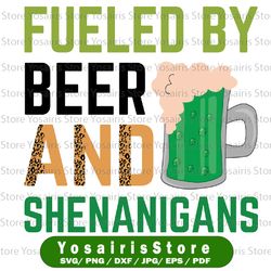 fueled by beer and shenanigans png, beer png, barrel png, patrick's day png, digital art, sublimation design