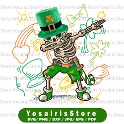st. patricks day , dabbing skeleton leprechaun png file sublimation, funny st. patricks day digital download