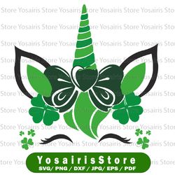 st patrick's day unicorn svg, unicorn svg, st patrick's day svg, shamrock unicorn svg, cricut silhouette cut file, dxf,