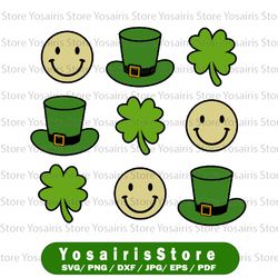 smiley face svg bundle, happy face svg, st patricks day svg smiley face, irish svg bundle, st pattys day svg bundle