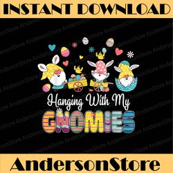 happy easter day bunny gnome hanging with my gnomies easter day png, happy easter day sublimation design