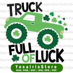 truck full of luck st patricks day svg truck with shamrocks - instant digital download
