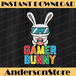 gamer bunny cute easter video game gaming easter day png, happy easter day sublimation design