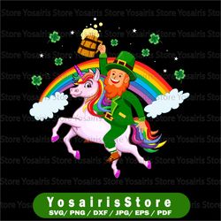 st. patrick unicorn rainbow png, cute sparkle unicorn sublimation, st. patrick's day, digital instant download