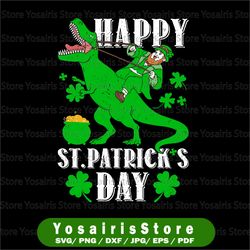 happy st patrick's day t rex  png, dinosaur png, sublimation, shamrock sublimation, st patrick png,