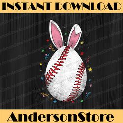 easter baseball ball egg bunny ears funny player boys easter day png, happy easter day sublimation design