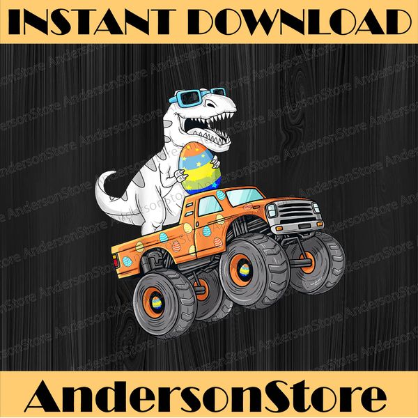 Easter Day T Rex Dino Riding A Monster Truck Easter Day Png, - Inspire  Uplift