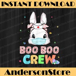 boo boo crew bunny nurse easter rabbit face mask nurses rn easter day png, happy easter day sublimation design