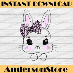 easter bunny leopard bow tie easter day easter day png, happy easter day sublimation design