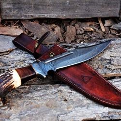 Damascus Steel Bowie knife ,Hunting knife, Bowie knife, police knife