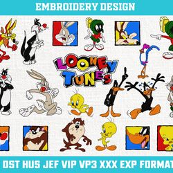 Looney tunes embroidery designs, Looney tunes embroidery, Looney tunes pes, Looney tunes hus Design File 4x4 size
