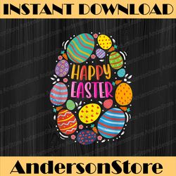 cute happy easter easter colorful eggs easter day png, happy easter day sublimation design