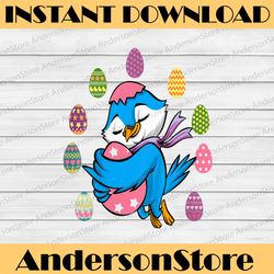 bird egg hunting easter day cute animal easter day png, happy easter day sublimation design