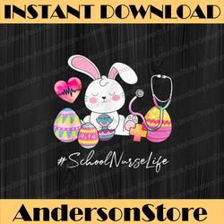 stethoscope cute bunny school nurse life easter christians easter day png, happy easter day sublimation design