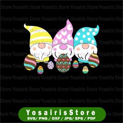 3 easter gnomes pastel spring egg hunt hunting candy eggs svg, easter gnomes svg, digital download