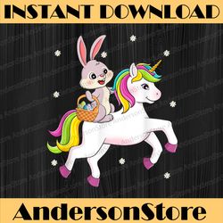 easter day bunny riding unicorn girls easter eggs easter day png, happy easter day sublimation design