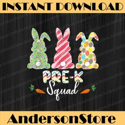 cute bunnies pre-k teacher squad easter day tie dye easter day png, happy easter day sublimation design