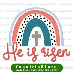 he is risen svg, easter rainbow svg, cross svg, leopard rainbow svg, faith, jesus, heart silhouette png eps