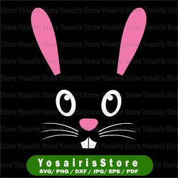 cute little bunny face svg png, funny easter day svg, bunny svg, easter svg, easter bunny svg, bunny face svg