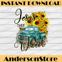 sunflower jesus take the wheel christian leopard print easter day png, happy easter day sublimation design