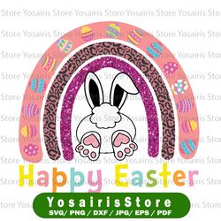 Easter Day Rainbow with eggs PNG, Easter Bunny Png, Happy Easter Png, Happy Easter Bunny Rabbit Rainbow Leopard