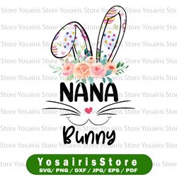 cute nana bunny easter png, sublimation png digital download, printable easter - rabbit png