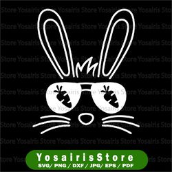 bunny face easter day sunglasses svg, bunny with glasses, kid's easter design, cute easter svg, easter svg
